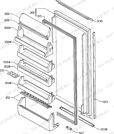 Взрыв-схема холодильника Zanussi ZPL3243 - Схема узла Door 003